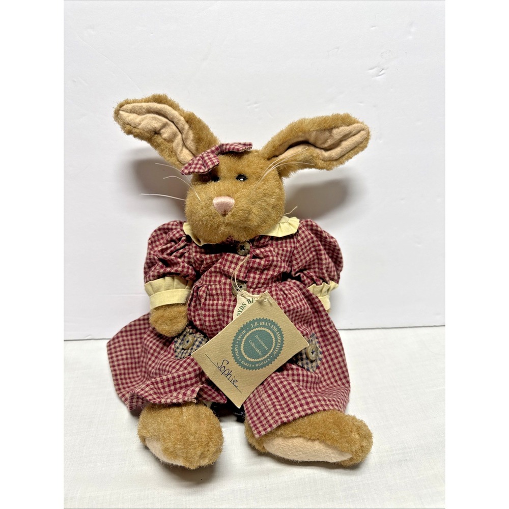 NWT Boyd's Bears Sophie Bunny 12" With Tags country Decor Gingham dress